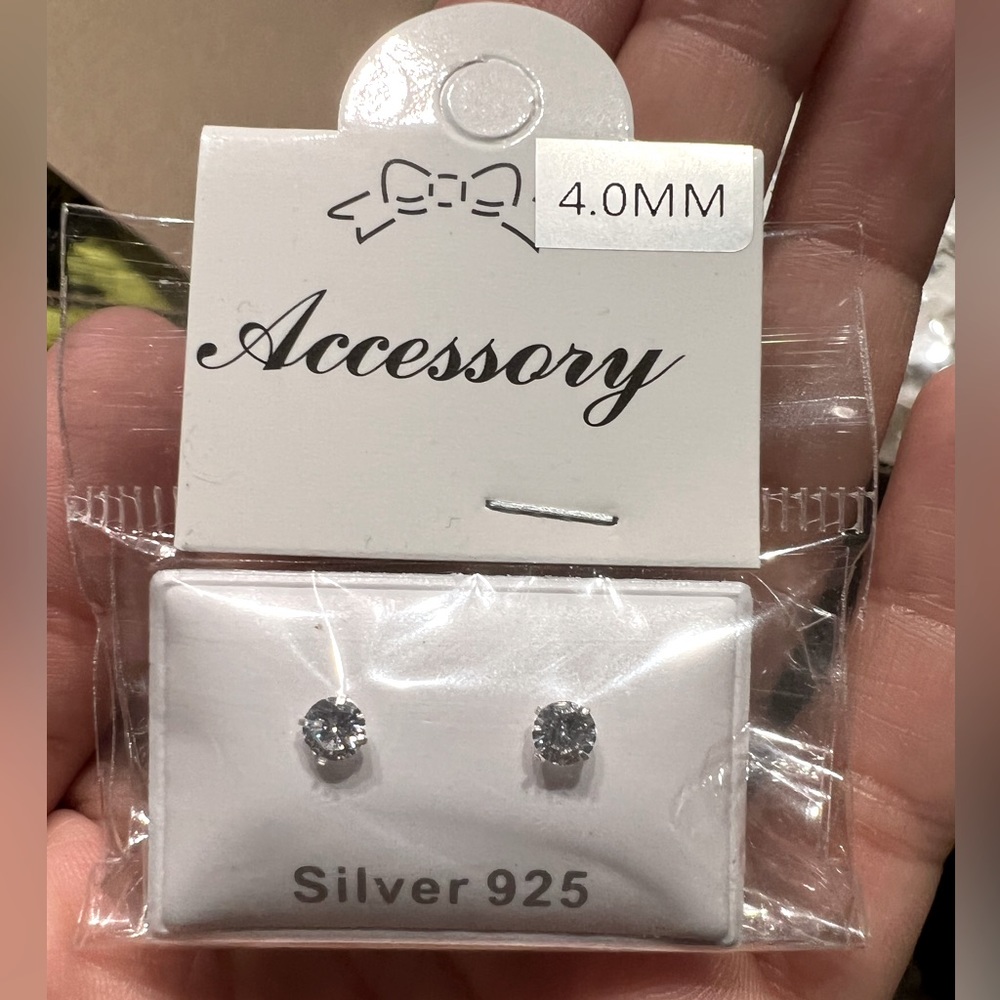 4 mm Silver 925 Earrings